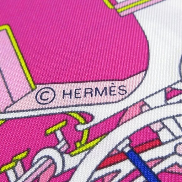 HERMES Carre 90 - Pink Blue Scarf - Picture 2 of 4